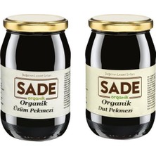 Sade Organik Üzüm Pekmezi ve Dut Pekmezi 460 gr Türkiye Menşeli Doğal Lezzetler