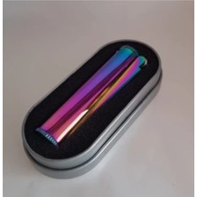 UltraMint Metal Benzinli Gökkuşağı Çakmak, Şık ve Güçlü Alev Kaynağı