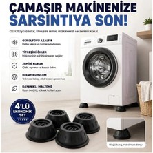 Omilife Beyaz Eşya Altlığı Titreşim Önleyici Çamaşır Makinesi Altlığı Kaydırmaz Vantuzlu Koruyucu Stoper Kauçuk 4 Adet
