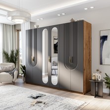 Velmo Aspen 6 Kapaklı Gardırop (Antrasit)