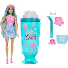 Barbie Pop Reveal™ Sürpriz Bebek ve Aksesuarlar, Deniz Esintili Içecek Serisi Bebek, Evcil Hayvan, Slime ve Renk Değişimi JKF62