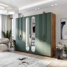 Velmo Aspen 6 Kapaklı Gardırop (Yeşil)