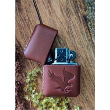 UltraMint El Yapımı Hakiki Deri Kılıflı Zarif Zippo Çakmak