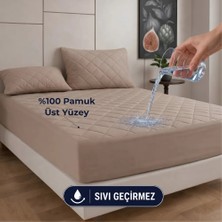 Formeya %100 Pamuk Renkli Kapitone Fitted Full Kenar Su Sıvı Geçirmez Yatak Koruyucu Alez Tek Çift Battal