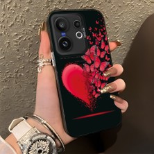 HONTINGA Vivo X200 Fe ile Uyumlu Kılıf Silikon Kenar Sert Arka Kamera Koruyucu Basitlik Anti Düşme Kamera Korumalı Kelebek Desen Couple Telefon Kılıfı Kadın ve Erkek Için Uygundur K1-1367
