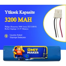 Ümit Maker Philips Homerun 3000 Serisi XU3100/01 Robot Süpürge 3200 Mah Batarya