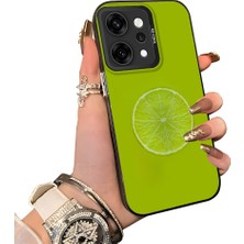 HONTINGA Oppo Reno 14 Pro 5g ile Uyumlu Kılıf Silikon Kenar Sert Arka Kamera Koruyucu Basitlik Anti Düşme Kamera Korumalı Limon Desen Couple Telefon Kılıfı Kadın ve Erkek Için Uygundur K1-1370