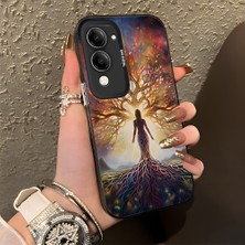 HONTINGA Vivo Y04 ile Uyumlu Kılıf Silikon Kenar Sert Arka Kamera Koruyucu Basitlik Anti Düşme Kamera Korumalı Sanat Desen Couple Telefon Kılıfı Kadın ve Erkek Için Uygundur K1-1368