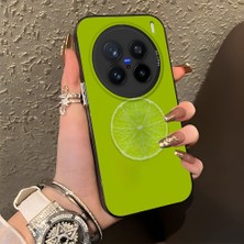 HONTINGA Vivo X200 Pro ile Uyumlu Kılıf Silikon Kenar Sert Arka Kamera Koruyucu Basitlik Anti Düşme Kamera Korumalı Limon Desen Couple Telefon Kılıfı Kadın ve Erkek Için Uygundur K1-1370