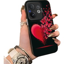 HONTINGA Vivo V60 5g ile Uyumlu Kılıf Silikon Kenar Sert Arka Kamera Koruyucu Basitlik Anti Düşme Kamera Korumalı Kelebek Desen Couple Telefon Kılıfı Kadın ve Erkek Için Uygundur K1-1367