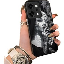 HONTINGA Oppo Reno 14 Pro 5g ile Uyumlu Kılıf Silikon Kenar Sert Arka Kamera Koruyucu Basitlik Anti Düşme Kamera Korumalı Yaratıcılık Desen Couple Telefon Kılıfı Kadın ve Erkek Için Uygundur K1-1371
