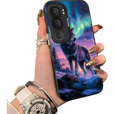 HONTINGA Vivo Y31 5g ile Uyumlu Kılıf Silikon Kenar Sert Arka Kamera Koruyucu Basitlik Anti Düşme Kamera Korumalı Kurt Desen Couple Telefon Kılıfı Kadın ve Erkek Için Uygundur K1-1372