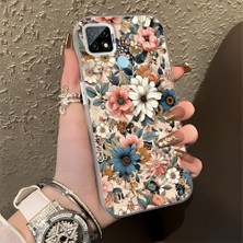 HONTINGA Realme C21 ile Uyumlu Kılıf Silikon Kenar Sert Arka Kamera Koruyucu Basitlik Anti Düşme Kamera Korumalı Çiçekli Desen Couple Telefon Kılıfı Kadın ve Erkek Için Uygundur K1-1374