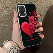 HONTINGA Samsung Galaxy A52S 5g ile Uyumlu Kılıf Silikon Kenar Sert Arka Kamera Koruyucu Basitlik Anti Düşme Kamera Korumalı Kelebek Desen Couple Telefon Kılıfı Kadın ve Erkek Için Uygundur K1-1367