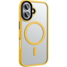 Ottonova Apple iPhone 16 Plus Kılıf Mat Arka Yüzey Wireless Şarj Özellikli Zore Flet Magsafe KAPAK-SIYAH-8680