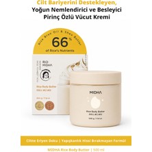 MIDHA Cilt Bariyeri Desteği ve Yoğun Nem Sunan Besleyici Pirinç Özlü Vücut Kremi Mıdha Rice Body Butter