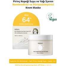 MIDHA Pirinç Kepeği Suyu ve Yağı Içeren Pürüzsüzleştirici Krem Maske Mıdha Rice Brightening Wash Off Mask