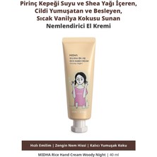 MIDHA Sıcak Vanilya Kokulu Cildi Yumuşatan Nemlendirici El Kremi Mıdha Rice Hand Cream (Woody Night)
