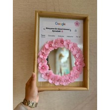 Ada Home Collection Anneler Günü Için- Dünyanın En Güzel Annesi Aynadaki Yazılı Pembe Çiçekli Ayna