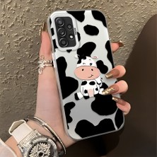 HONTINGA Samsung Galaxy A52S 5g ile Uyumlu Kılıf Silikon Kenar Sert Arka Kamera Koruyucu Basitlik Anti Düşme Kamera Korumalı Inek Desen Couple Telefon Kılıfı Kadın ve Erkek Için Uygundur K1-1366