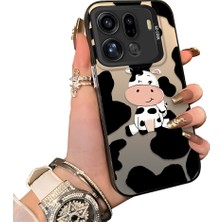 HONTINGA Oppo Find X9 Pro 5g ile Uyumlu Kılıf Silikon Kenar Sert Arka Kamera Koruyucu Basitlik Anti Düşme Kamera Korumalı Inek Desen Couple Telefon Kılıfı Kadın ve Erkek Için Uygundur K1-1366
