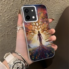 HONTINGA Vivo Y28 ile Uyumlu Kılıf Silikon Kenar Sert Arka Kamera Koruyucu Basitlik Anti Düşme Kamera Korumalı Sanat Desen Couple Telefon Kılıfı Kadın ve Erkek Için Uygundur K1-1368