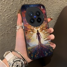 HONTINGA Vivo X200 Pro ile Uyumlu Kılıf Silikon Kenar Sert Arka Kamera Koruyucu Basitlik Anti Düşme Kamera Korumalı Sanat Desen Couple Telefon Kılıfı Kadın ve Erkek Için Uygundur K1-1368