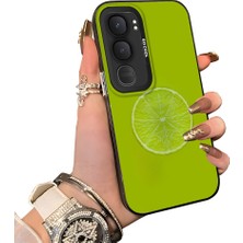 HONTINGA Vivo Y31 5g ile Uyumlu Kılıf Silikon Kenar Sert Arka Kamera Koruyucu Basitlik Anti Düşme Kamera Korumalı Limon Desen Couple Telefon Kılıfı Kadın ve Erkek Için Uygundur K1-1370
