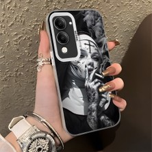 HONTINGA Vivo Y04 ile Uyumlu Kılıf Silikon Kenar Sert Arka Kamera Koruyucu Basitlik Anti Düşme Kamera Korumalı Yaratıcılık Desen Couple Telefon Kılıfı Kadın ve Erkek Için Uygundur K1-1371