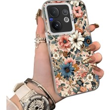 HONTINGA Vivo V60 5g ile Uyumlu Kılıf Silikon Kenar Sert Arka Kamera Koruyucu Basitlik Anti Düşme Kamera Korumalı Çiçekli Desen Couple Telefon Kılıfı Kadın ve Erkek Için Uygundur K1-1374