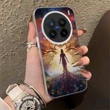 HONTINGA Vivo X200 Pro ile Uyumlu Kılıf Silikon Kenar Sert Arka Kamera Koruyucu Basitlik Anti Düşme Kamera Korumalı Sanat Desen Couple Telefon Kılıfı Kadın ve Erkek Için Uygundur K1-1368