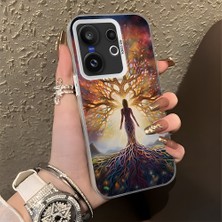 HONTINGA Vivo X200 Fe ile Uyumlu Kılıf Silikon Kenar Sert Arka Kamera Koruyucu Basitlik Anti Düşme Kamera Korumalı Sanat Desen Couple Telefon Kılıfı Kadın ve Erkek Için Uygundur K1-1368