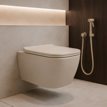 Turavit Luna Kanalsız Mat Cappucino Asma Klozet LN5610C, Luna Mat Cappucino Duroplast Yavaş Kapak