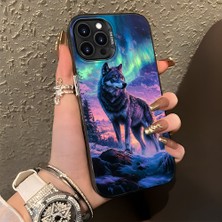 HONTINGA iPhone 15 Pro Max ile Uyumlu Kılıf Silikon Kenar Sert Arka Kamera Koruyucu Basitlik Anti Düşme Kamera Korumalı Kurt Desen Couple Telefon Kılıfı Kadın ve Erkek Için Uygundur K1-1372