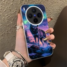 HONTINGA Vivo X300 ile Uyumlu Kılıf Silikon Kenar Sert Arka Kamera Koruyucu Basitlik Anti Düşme Kamera Korumalı Kurt Desen Couple Telefon Kılıfı Kadın ve Erkek Için Uygundur K1-1372