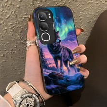 HONTINGA Vivo Y19S ile Uyumlu Kılıf Silikon Kenar Sert Arka Kamera Koruyucu Basitlik Anti Düşme Kamera Korumalı Kurt Desen Couple Telefon Kılıfı Kadın ve Erkek Için Uygundur K1-1372