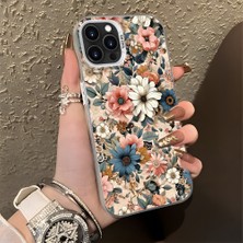 HONTINGA iPhone 13 Pro Max ile Uyumlu Kılıf Silikon Kenar Sert Arka Kamera Koruyucu Basitlik Anti Düşme Kamera Korumalı Çiçekli Desen Couple Telefon Kılıfı Kadın ve Erkek Için Uygundur K1-1374