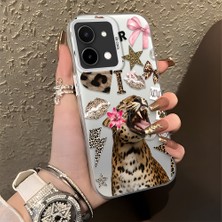 HONTINGA Vivo Y28 ile Uyumlu Kılıf Silikon Kenar Sert Arka Kamera Koruyucu Basitlik Anti Düşme Kamera Korumalı Leoparlı Desen Couple Telefon Kılıfı Kadın ve Erkek Için Uygundur K1-1375