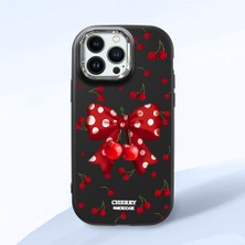 HONTINGA iPhone 13 Pro Max ile Uyumlu Kılıf Kamera Korumalı Düşüme Önleyici Kamera Koruyucu Siyah Yumuşak Silikon Couple Telefon Kılıfı Fiyonk Desenli K4-0379