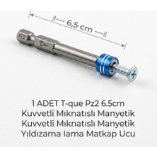 Karapolat T-Que Pz2 6,5cm Ultra Kuvvetlı Mıknatıslı Manyetık Yıldız Uç Vidalama Matkap Ucu