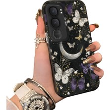 HONTINGA Vivo Y31 5g ile Uyumlu Kılıf Silikon Kenar Sert Arka Kamera Koruyucu Basitlik Anti Düşme Kamera Korumalı Ay Desen Couple Telefon Kılıfı Kadın ve Erkek Için Uygundur K1-1373