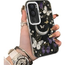 HONTINGA Vivo Y31 5g ile Uyumlu Kılıf Silikon Kenar Sert Arka Kamera Koruyucu Basitlik Anti Düşme Kamera Korumalı Ay Desen Couple Telefon Kılıfı Kadın ve Erkek Için Uygundur K1-1373
