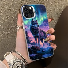 HONTINGA iPhone 14 Pro Max ile Uyumlu Kılıf Silikon Kenar Sert Arka Kamera Koruyucu Basitlik Anti Düşme Kamera Korumalı Kurt Desen Couple Telefon Kılıfı Kadın ve Erkek Için Uygundur K1-1372