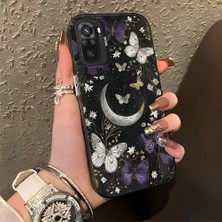 HONTINGA Xiaomi Redmi Note 10S ile Uyumlu Kılıf Silikon Kenar Sert Arka Kamera Koruyucu Basitlik Anti Düşme Kamera Korumalı Ay Desen Couple Telefon Kılıfı Kadın ve Erkek Için Uygundur K1-1373