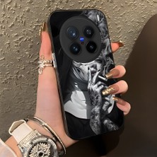 HONTINGA Vivo X200 Pro ile Uyumlu Kılıf Silikon Kenar Sert Arka Kamera Koruyucu Basitlik Anti Düşme Kamera Korumalı Yaratıcılık Desen Couple Telefon Kılıfı Kadın ve Erkek Için Uygundur K1-1371