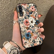 HONTINGA Samsung Galaxy A30S ile Uyumlu Kılıf Silikon Kenar Sert Arka Kamera Koruyucu Basitlik Anti Düşme Kamera Korumalı Çiçekli Desen Couple Telefon Kılıfı Kadın ve Erkek Için Uygundur K1-1374