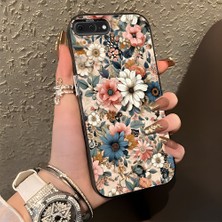 HONTINGA iPhone 7 Plus ile Uyumlu Kılıf Silikon Kenar Sert Arka Kamera Koruyucu Basitlik Anti Düşme Kamera Korumalı Çiçekli Desen Couple Telefon Kılıfı Kadın ve Erkek Için Uygundur K1-1374