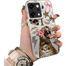 HONTINGA Oppo Reno 14 Pro 5g ile Uyumlu Kılıf Silikon Kenar Sert Arka Kamera Koruyucu Basitlik Anti Düşme Kamera Korumalı Leoparlı Desen Couple Telefon Kılıfı Kadın ve Erkek Için Uygundur K1-1375