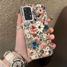 HONTINGA Samsung Galaxy A52S 5g ile Uyumlu Kılıf Silikon Kenar Sert Arka Kamera Koruyucu Basitlik Anti Düşme Kamera Korumalı Çiçekli Desen Couple Telefon Kılıfı Kadın ve Erkek Için Uygundur K1-1374