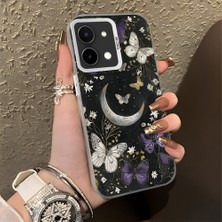HONTINGA Vivo Y28 ile Uyumlu Kılıf Silikon Kenar Sert Arka Kamera Koruyucu Basitlik Anti Düşme Kamera Korumalı Ay Desen Couple Telefon Kılıfı Kadın ve Erkek Için Uygundur K1-1373